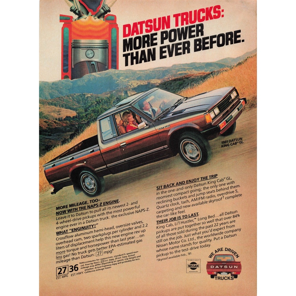 1981 Datsun‎ Trucks More Power Than Ever Before Advertisement